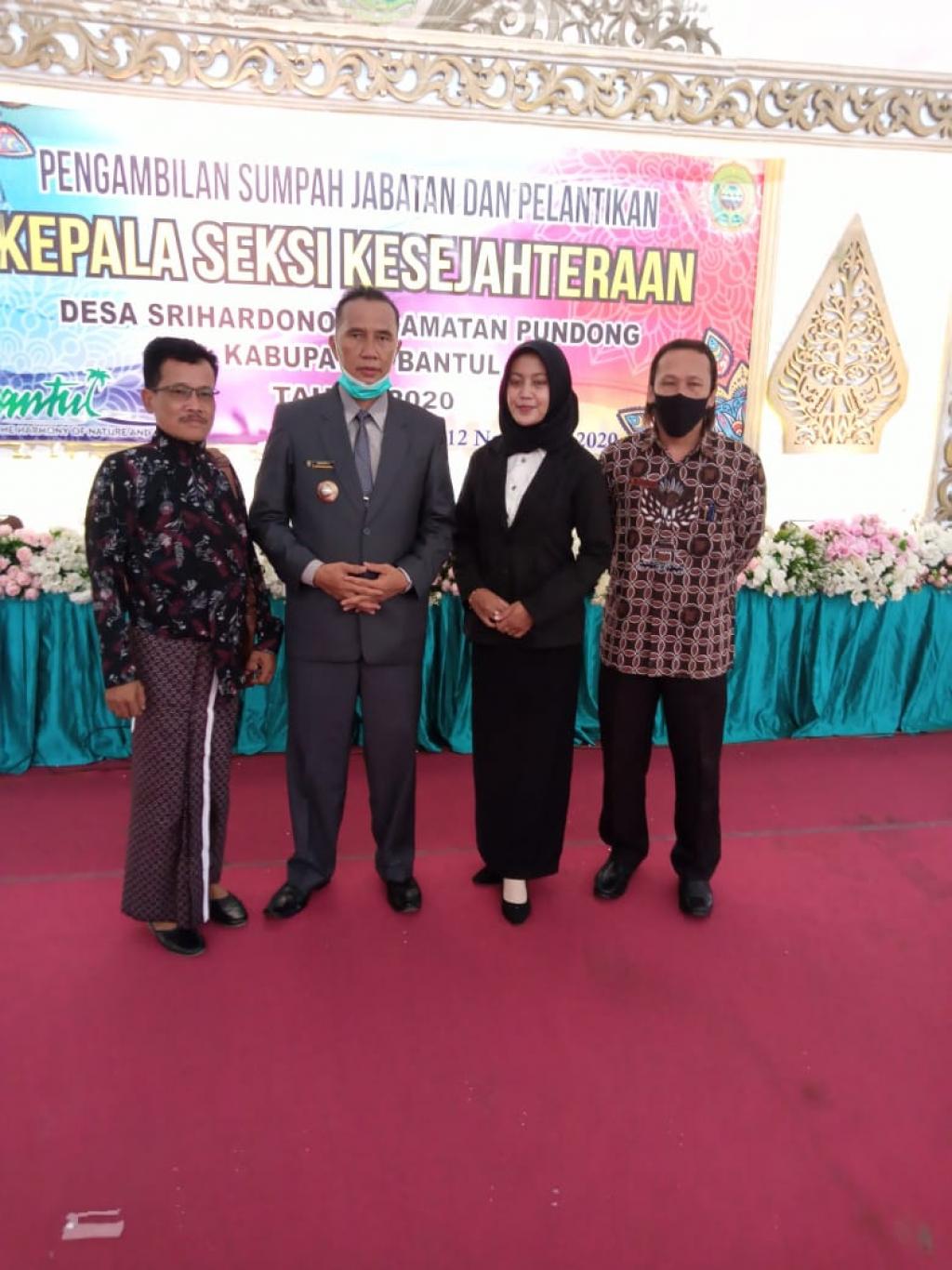PELANTIKAN KASI KESEJAHTERAAN DESA SRIHARDONO